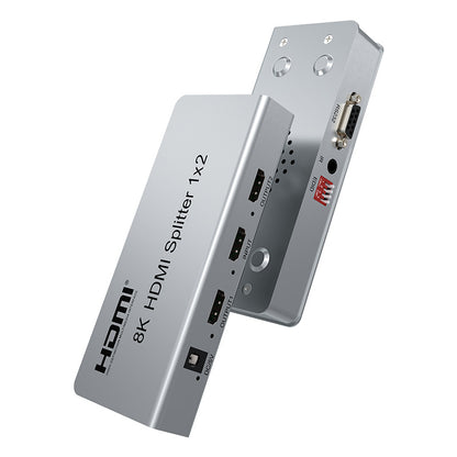 ArgoX Ultra HD 2.0 HDMI Splitter 1X2 / 1X4 / 1X8 - 8K 60Hz Input Video Switcher with IR Control Function, Supports HDR 3D Video Format, EDID Management, Output Downscaling for TV, Monitor, Projector, PC | HDSP8K-2 HDSP8K-4 HDSP8K-8