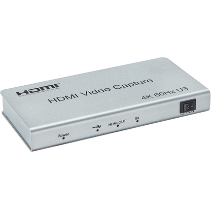 ArgoX HDVC9 4K 60Hz HDMI Video Capture U3 with Loop, Power Adapter USB, USB3.0 Cable, RCA Port, Supports 6Gbps Data Rate and TMDS Clock, Deep Color, AWG26 HMDI, Uncompressed YUY2, and VLC/OBS/Amcap