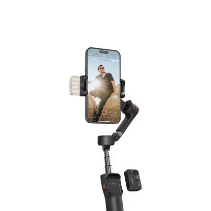 Hohem iSteady X3 Series 3-Axis Travel Smartphone Gimbal Stabilizer with Foldable & Portable Design, Remote Control, Built-In/Detachable Tripod & Magnetic Fill Light, 20.5cm Extendable Pole (XE Version Only) for Vlogging