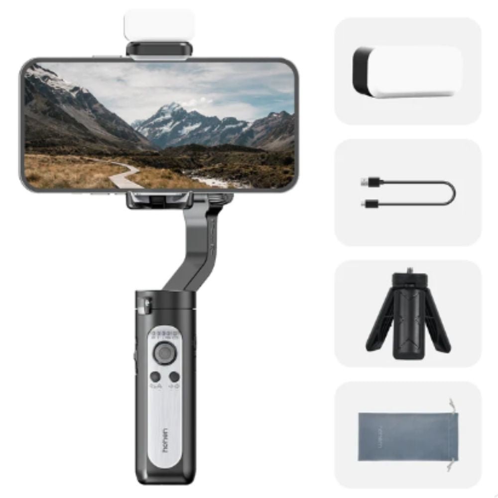 Hohem iSteady X / XE and Kit 3-Axis Smartphone Gimbal Stabilizer with Face and Object Tracking, 180 Degree Inception Shooting, 320 Degree Pan Roll and Tilt Range and Cinematic Presets for Vlog Vlogging