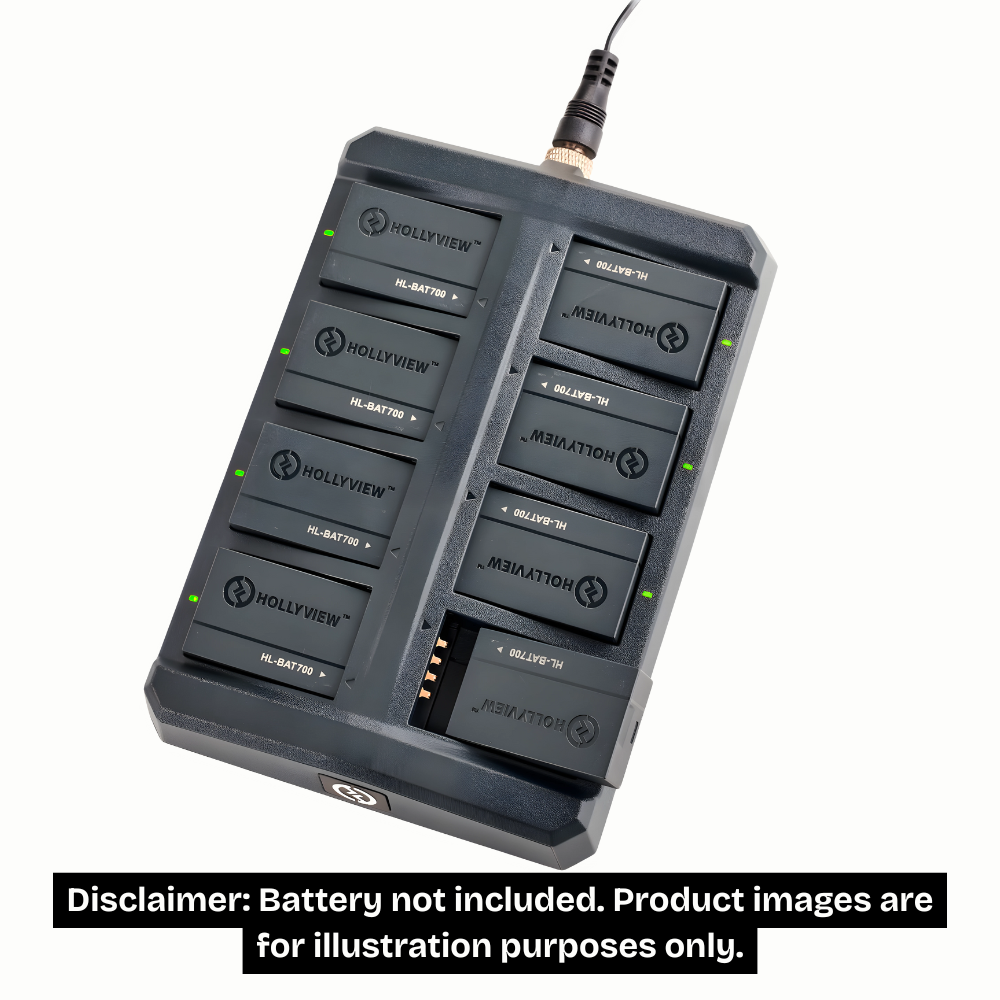 Hollyland 8-Slot Battery Fast Charging Case for SOLIDCOM C1 / C1 PRO Intercom Headsets with 8 Bay Storage Hub Portable & Durable Design