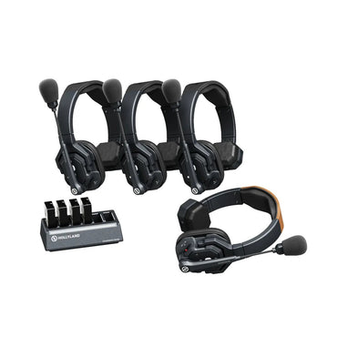 HOLLYLAND SOLIDCOM SE 1.9GHz 8-Person Wireless Intercom System Full-Duplex with 1 Master / 7 Slave Headsets, PTT Push-to-Talk, 350M Transmission Range, ENC Noise Cancellation for Professiol Filmmaking - 4S | 6S | 8S