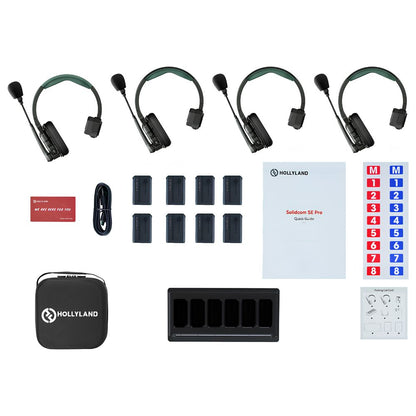 Hollyland Solidcom SE Pro Wireless Intercom System 4-Set / 6-Set – Full‑Duplex Single‑Ear Headset, 1.9GHz