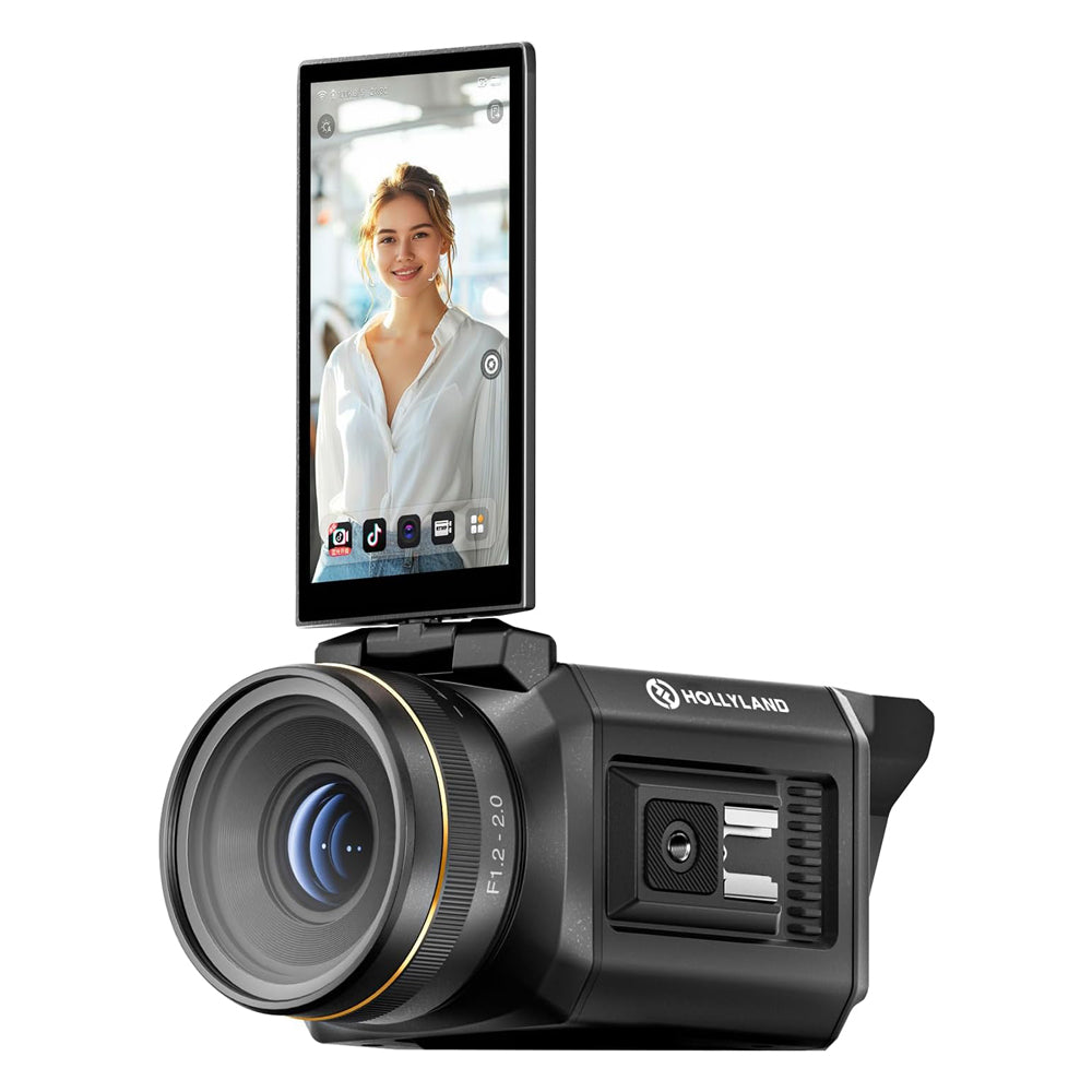 HOLLYLAND VENUSLIV V2 All in One Live Streaming Video Camera with F6.3 24-70mm 12 Megapixel 6x Zoom Lens, 4K30P UHD Video & 80 Degrees Viewing Angle, 5" Rotatable LCD Touchscreen and Holly OS 2.0 Support for Live Streaming Selling