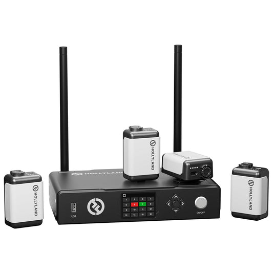 HOLLYLAND 4 / 8 Light 16 Channel Multi-Camera Wireless Tally Light System with Max 800m Signal Transmission, RJ45 / DB25 / USB-C Ports, Adaptive Frequency Hopping, Smart Sequence Learning and 8Hrs Battery Life for Live Broadcasting, Filmmaking
