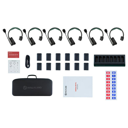 Hollyland Solidcom SE Pro Wireless Intercom System 4-Set / 6-Set – Full‑Duplex Single‑Ear Headset, 1.9GHz
