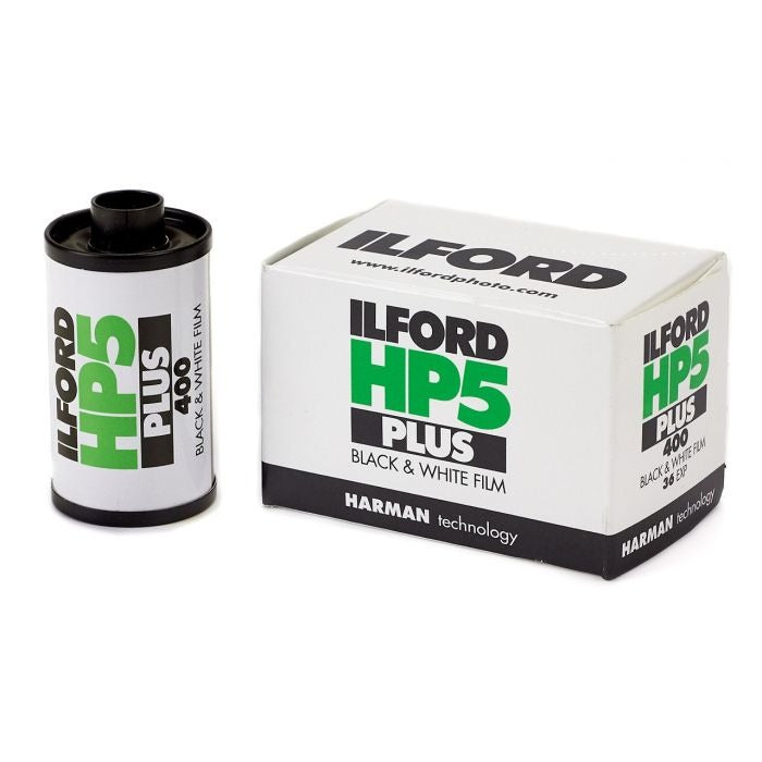 ILFORD Harman EZ-35 Motorized 35mm Reusable Analog Film Camera with ILFORD HP5+ 135 36 and Built-In Flash for Film Photography