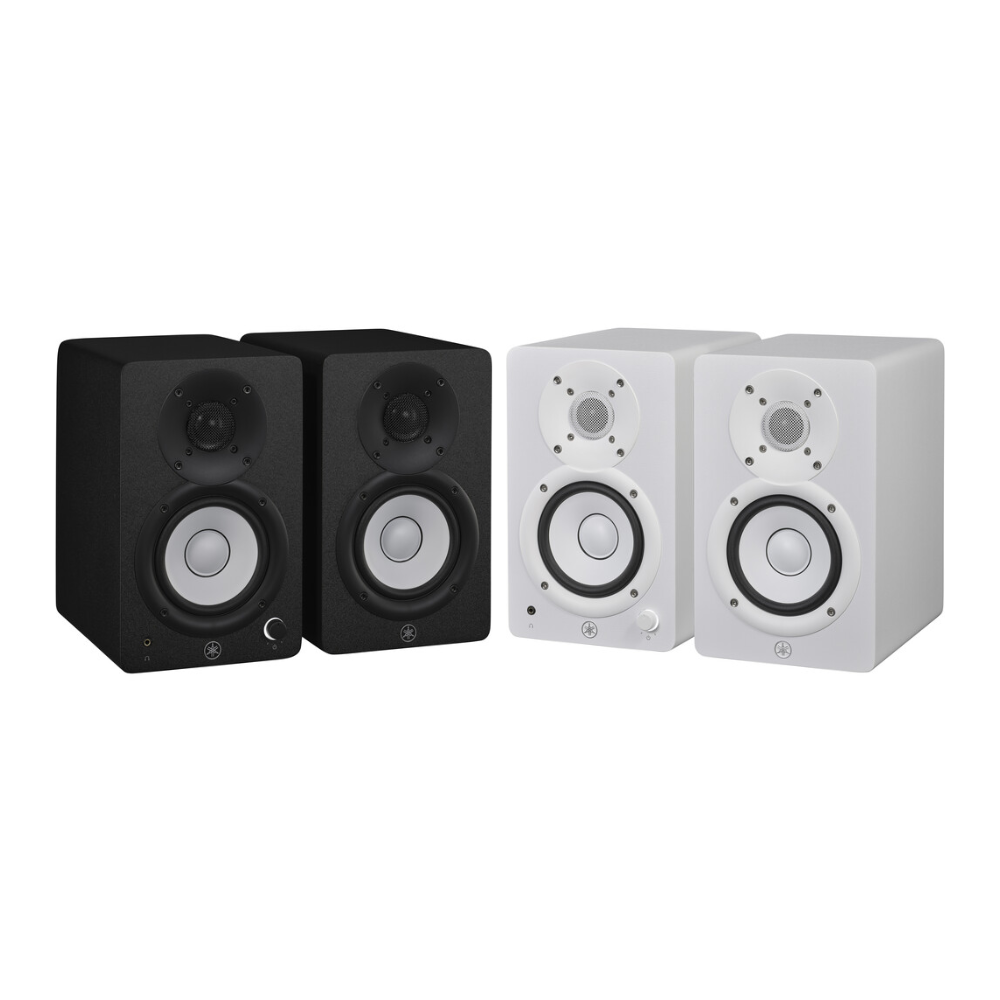 Yamaha HS4 4.5" (PAIR) Active 2-Way Bass Reflex Active Studio Monitor Speakers 26W Output Power and 1" Dome Tweeter for Music Production, Video Audio Editing | Black, White