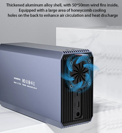 ACASIS EC-7352 USB-C Dual Bay 2.5 Inch / 3.5 Inch SATA Universal Hard Disk Drive Matrix Array Enclosure with 4 RAID Mode Dip Switch, 5Gbps High-Speed Data, Driver-Free and Support for Up to 36TB  HDD / SSD Capacity for PC Desktop Data