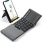 iClever IC-BK08 Portable Tri-Folding Bluetooth Keyboard with Touchpad and Low Profile Scissor Type Key Switches, Rechargeable with USB Type-C Interface, Multi Device BT Connection for Smartphones Laptop Tablet BK08 E03-0131A-80