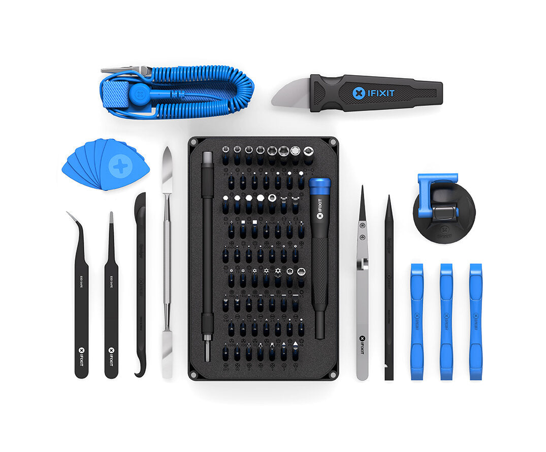 iFixit PRO Tech Precision Toolkit Set with Opening, Gripping, Prying, Poking and 64 Magnetic Bit Drivers for Professional Electronics Repair for Smartphones Tablets Laptop PC Computer