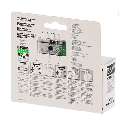 ILFORD HP5 Plus Black and White Disposable Camera with 27 Exposures, ISO 400, 35mm Film Format, Fixed Focus Wide-Angle Lens and Built-In Flash for Point and Shoot Photography