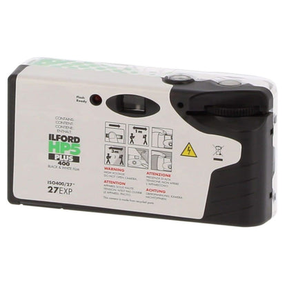ILFORD HP5 Plus Black and White Disposable Camera with 27 Exposures, ISO 400, 35mm Film Format, Fixed Focus Wide-Angle Lens and Built-In Flash for Point and Shoot Photography