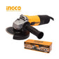 INGCO 900W Electric Angle Grinder with 240V, 12000rpm, 4" Disc Diameter, M10 Spindle Thread, and Auxiliary Handle for Wood, Metal, and Concrete | AG900283