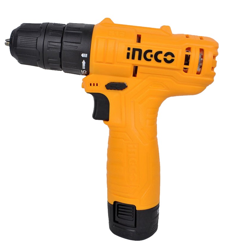 INGCO CDLI12415 12V Lithium-ion Cordless Screwdriver Drill SP Super Select with 1.5Ah Battery Pack, Charger, and CR-V 65mm Bit