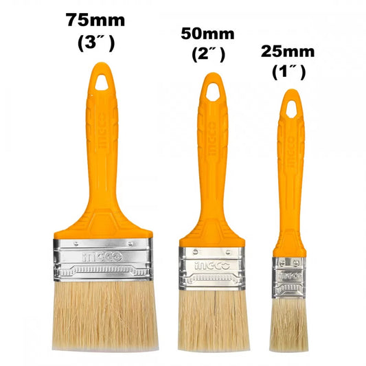 INGCO Utility Paint Brush Set 3pcs 1" 2" 3" SS Super Select for Oil-Based Paint | CHPTB7860301