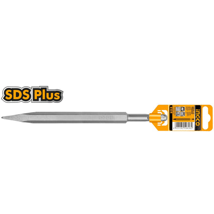 INGCO SDS PLUS Pointed Chisel 14x250mm for Concrete, Brickwork, and Sand Blasting Finishing (Sold per pcs) | DBC0112501