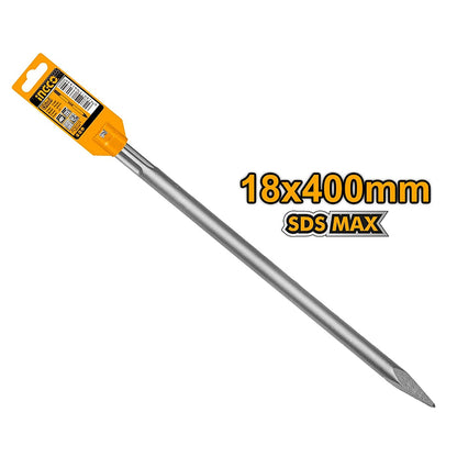 [CLEARANCE] INGCO SDS MAX Pointed Chisel 18x400mm for SDS Max Chuck System Rotary Hammer (Sold per pcs) | DBC0214001