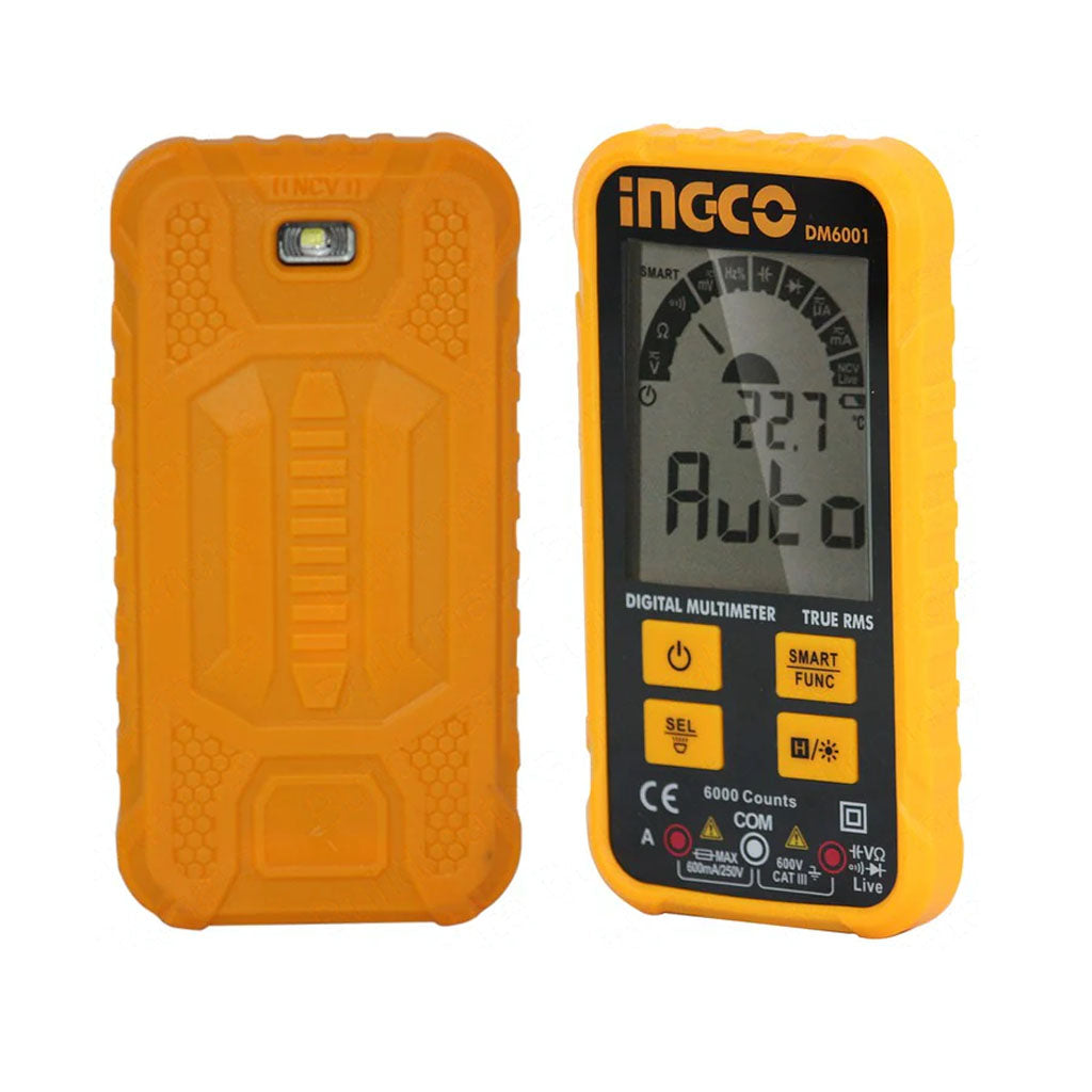 [CLEARANCE] INGCO DM6001 Digital Multimeter Electrical Test Tool True RMS 6000 Counts 600V with Auto Power Off and Diode Testdate Hold