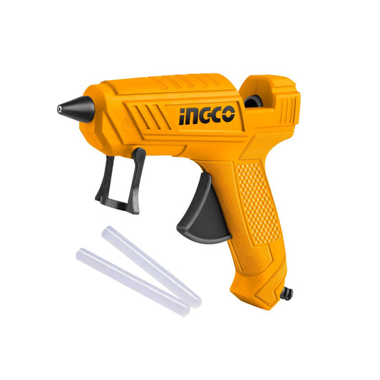 INGCO GG148 100W Electrical Corded Glue Gun High Temperature with 2pcs 11.2mm Glue Stick for Repairing, Sealing, and Jointing