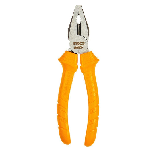[CLEARANCE] INGCO 8" Combination Pliers SS Super Select with One Color Handle, Polish, and Anti-Rust Oil | HCP12200