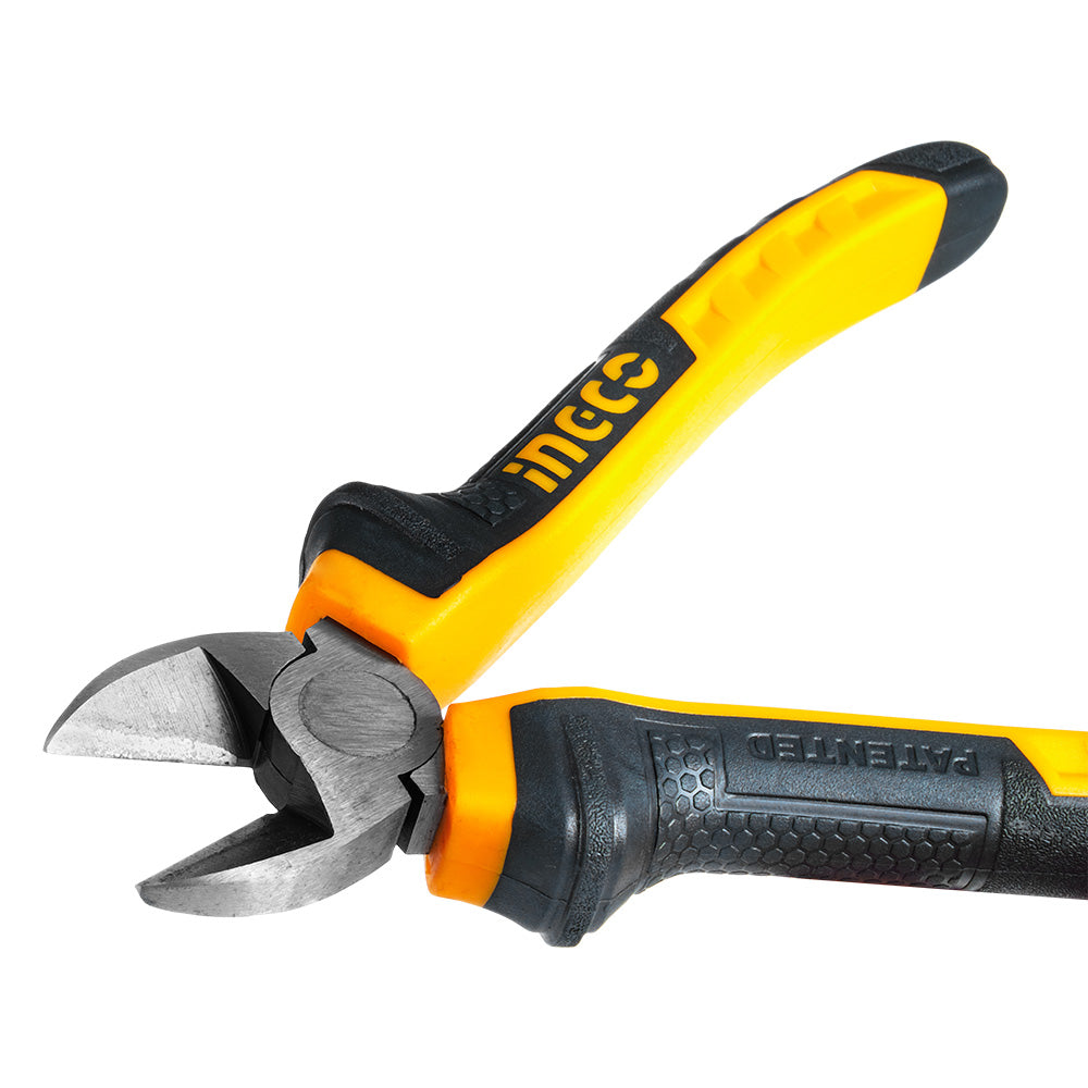 INGCO 6" Diagonal Cutting Pliers SS Super Select with Patented Two-Color Handle, Polish and Anti-Rust Oil | HDCP08168