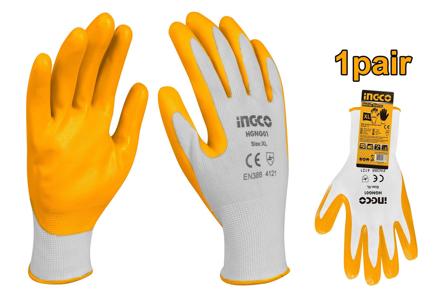 INGCO Nitrile Oil Resistant Rubber Gloves (XL) | HGNG01