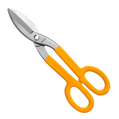 [CLEARANCE] INGCO 12" Tin Snip Scissor Carbon and Stainless Drop-forged Steel with Double Dipped Grip Handle | HTS0412