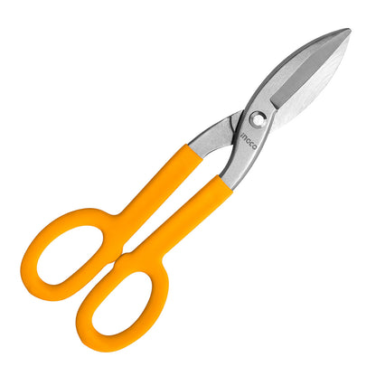 [CLEARANCE] INGCO 12" Tin Snip Scissor Carbon and Stainless Drop-forged Steel with Double Dipped Grip Handle | HTS0412