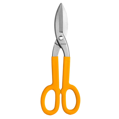 [CLEARANCE] INGCO 12" Tin Snip Scissor Carbon and Stainless Drop-forged Steel with Double Dipped Grip Handle | HTS0412