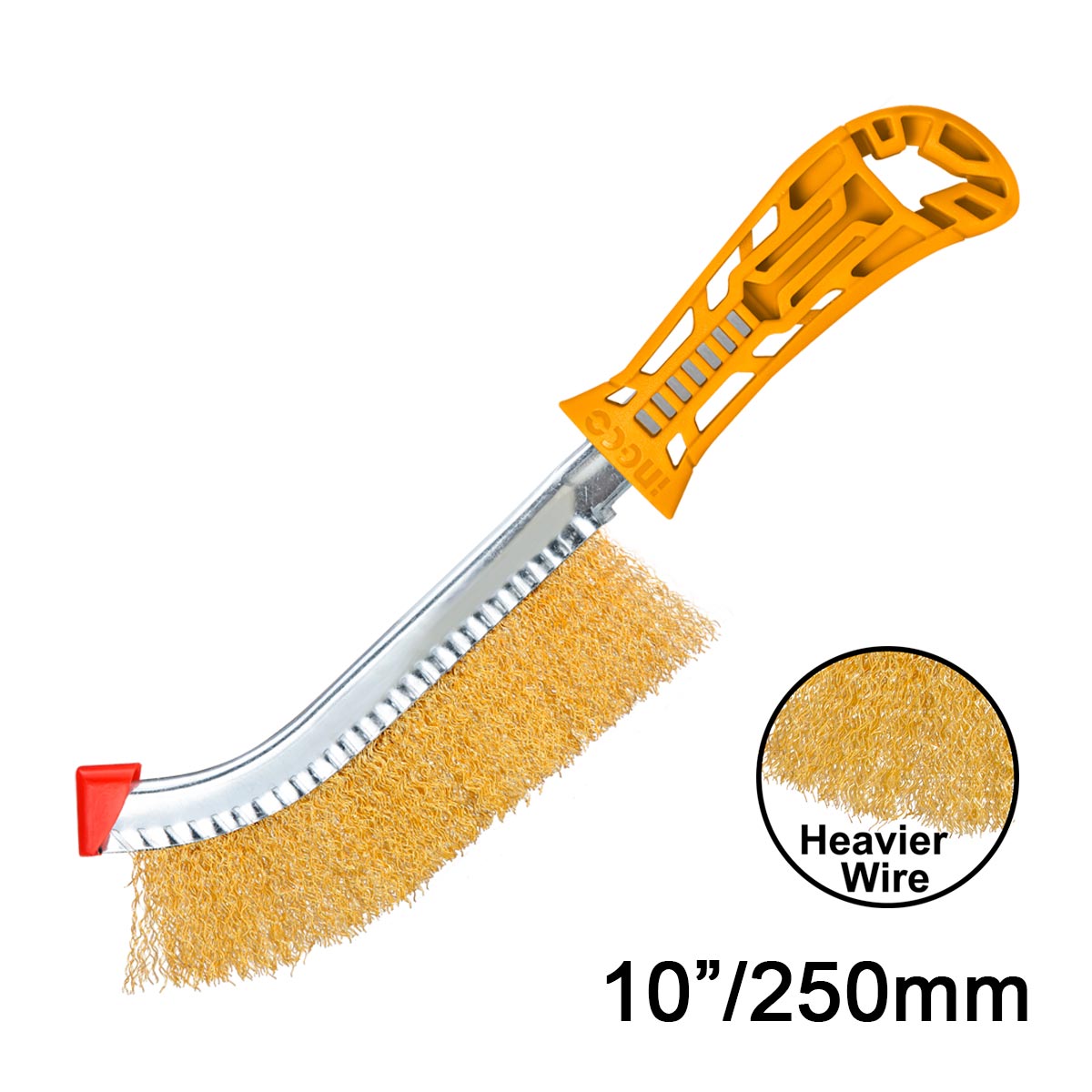 INGCO 10" (250mm) Universal Stainless Wire Brush with Plastic Handle | HWB02250