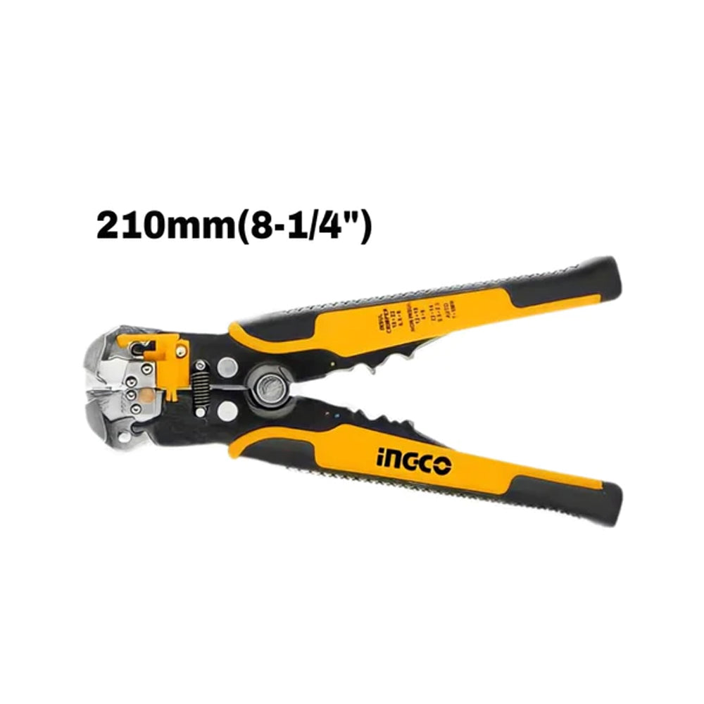 INGCO 3 in 1 Automatic Wire Stripper Cable Cutter Tool with Adjustment Screw, Multifunction Wire Stripping, Cutting, Crimping - Hand Tools | HWSP102418