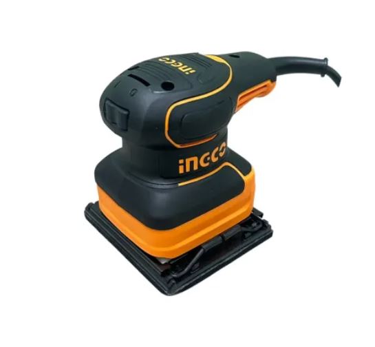 [CLEARANCE] INGCO PS2416 240W Heavy Duty Industrial Palm Sander and Polisher with 14000 RPM, 3 pieces 80 Grit and 2 pieces 120 Grit Sandpaper Sheet Set and Nylon Buffing Pad