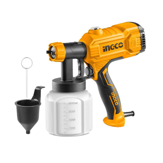 INGCO 450W 800ml HVLP Electric Spray Paint Gun with Viscosity Measuring Cup, Nozzle Cleaning Needle for Water Based and Oil Based Paint | SPG3508