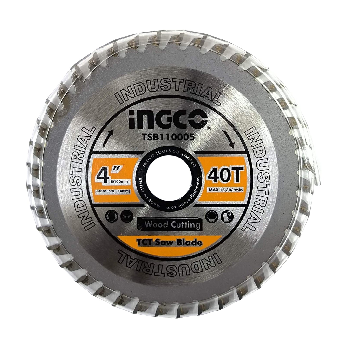 INGCO 4" inches Industrial TCT Saw / Wood Blade 40T for 4 inches Angle Grinder and Wood Cutting | TSB110005