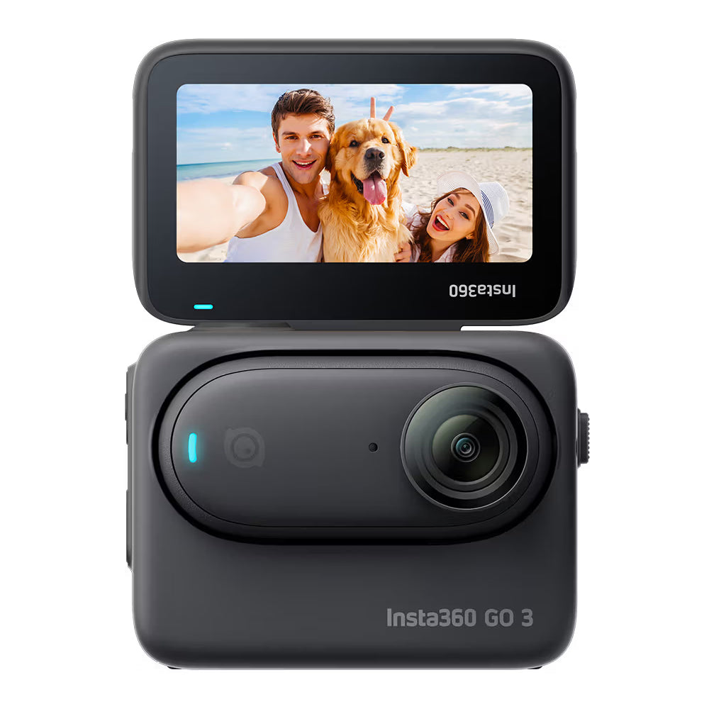 Insta360 Go 3 & Go 2 Tiny Mighty Action Camera Bluetooth Flip Touchscreen, 2.7K 30fps HDR Waterproof with 2 Mics, Voice Control 2.0, FlowState Stabilization, and Remote Control - 32GB, 64GB, 128GB | CING2XX/A CINSABK/A