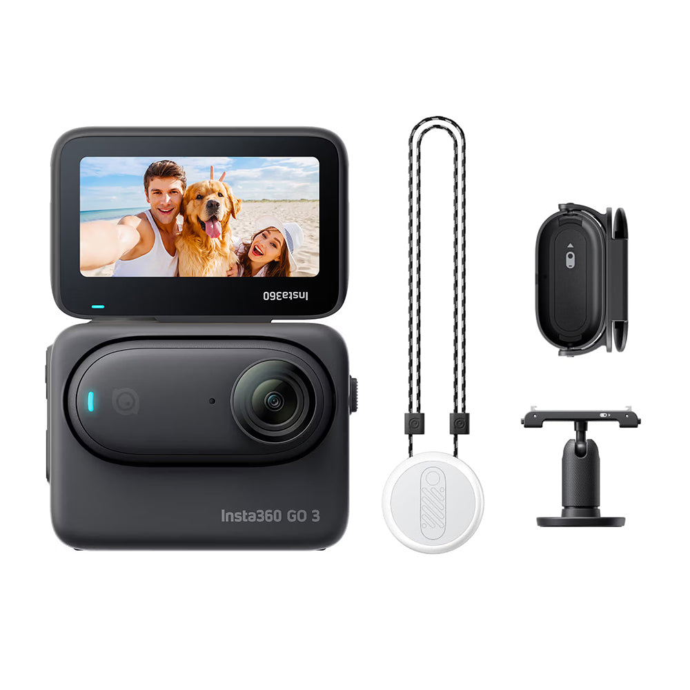 Insta360 Go 3 & Go 2 Tiny Mighty Action Camera Bluetooth Flip Touchscreen, 2.7K 30fps HDR Waterproof with 2 Mics, Voice Control 2.0, FlowState Stabilization, and Remote Control - 32GB, 64GB, 128GB | CING2XX/A CINSABK/A