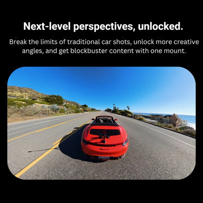 Insta360 Dual Suction Cup Car Mount Kit for Action Camera with Carbon Fiber Support Bar and Invisible Selfie Stick Rod Adapters CINSBAVC
