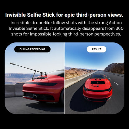 Insta360 Dual Suction Cup Car Mount Kit for Action Camera with Carbon Fiber Support Bar and Invisible Selfie Stick Rod Adapters CINSBAVC