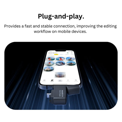 Insta360 X4 Quick Reader with microSD Memory Card Slot, Lightning for iPhone, and USB Type C for Android Smartphones and Action Camera CINSBBMB
