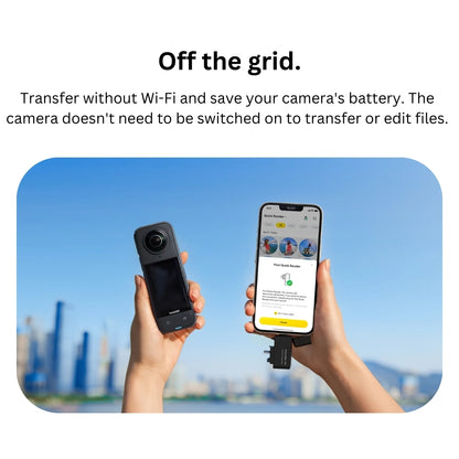 Insta360 X4 Quick Reader with microSD Memory Card Slot, Lightning for iPhone, and USB Type C for Android Smartphones and Action Camera CINSBBMB