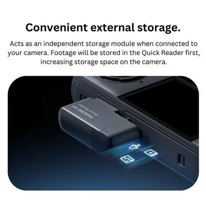 Insta360 X4 Quick Reader with microSD Memory Card Slot, Lightning for iPhone, and USB Type C for Android Smartphones and Action Camera CINSBBMB
