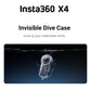 Insta360 X4 Invisible Dive Case with Seamless Crystal Clear 360° Video and Waterproof Submersible Depth Up to 164ft. for Action Camera CINSBBMG