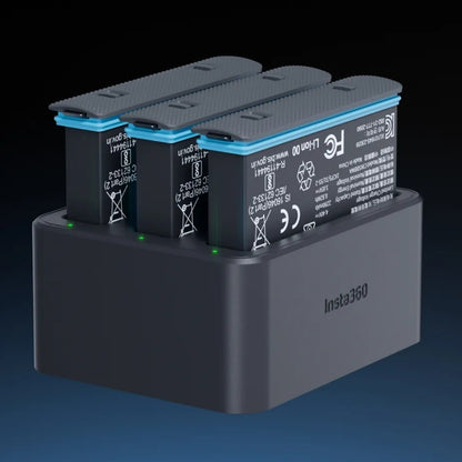 Insta360 X4 Fast Charger Hub with Triple Battery Charging Slot, Intelligent Magement with Independent Overcharge Protection, and USB Type C Interface CINSBBMJ