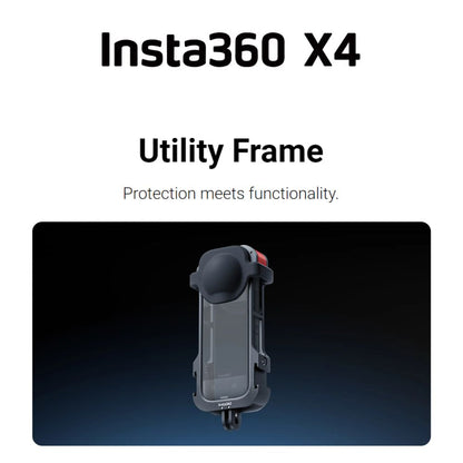 Insta360 X4 Utility Frame with Silicone Lens Cover and Protective Metal Cage for Action Camera with 1/4" Attachment Threads and Cold Shoe Mounts CINSBBML