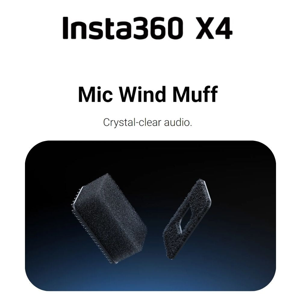 Insta360 X4 Mic Wind Muff Bundle with (6pcs) Acoustic Foam Microphone Windscreen for Action Camera CINSBBMR