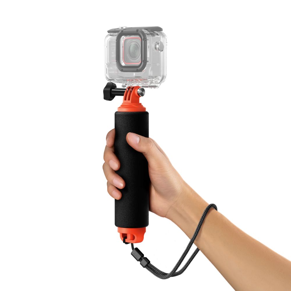 Insta360 Floating Hand Grip for Waterproof Action Camera with Non-Slip Handle, Wrist Strap, and 2-Prong to 1/4" Mount Adapter CINSCAVA