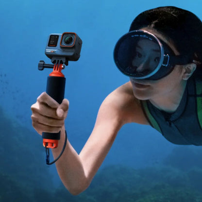 Insta360 Floating Hand Grip for Waterproof Action Camera with Non-Slip Handle, Wrist Strap, and 2-Prong to 1/4" Mount Adapter CINSCAVA