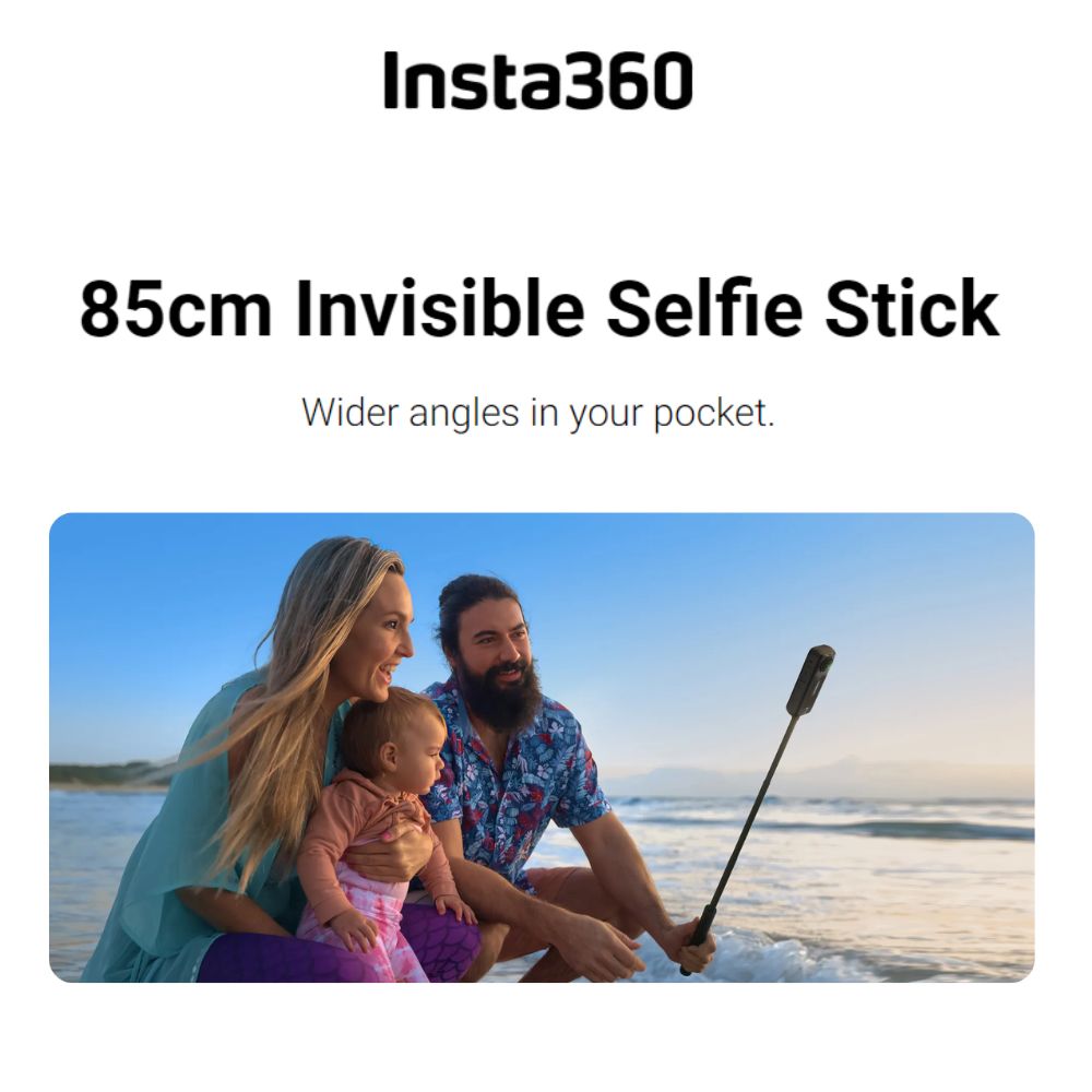 Insta360 85cm Invisible Selfie Stick for Action Camera with Slip-On Silicone Sleeve Grip CINSCAVG