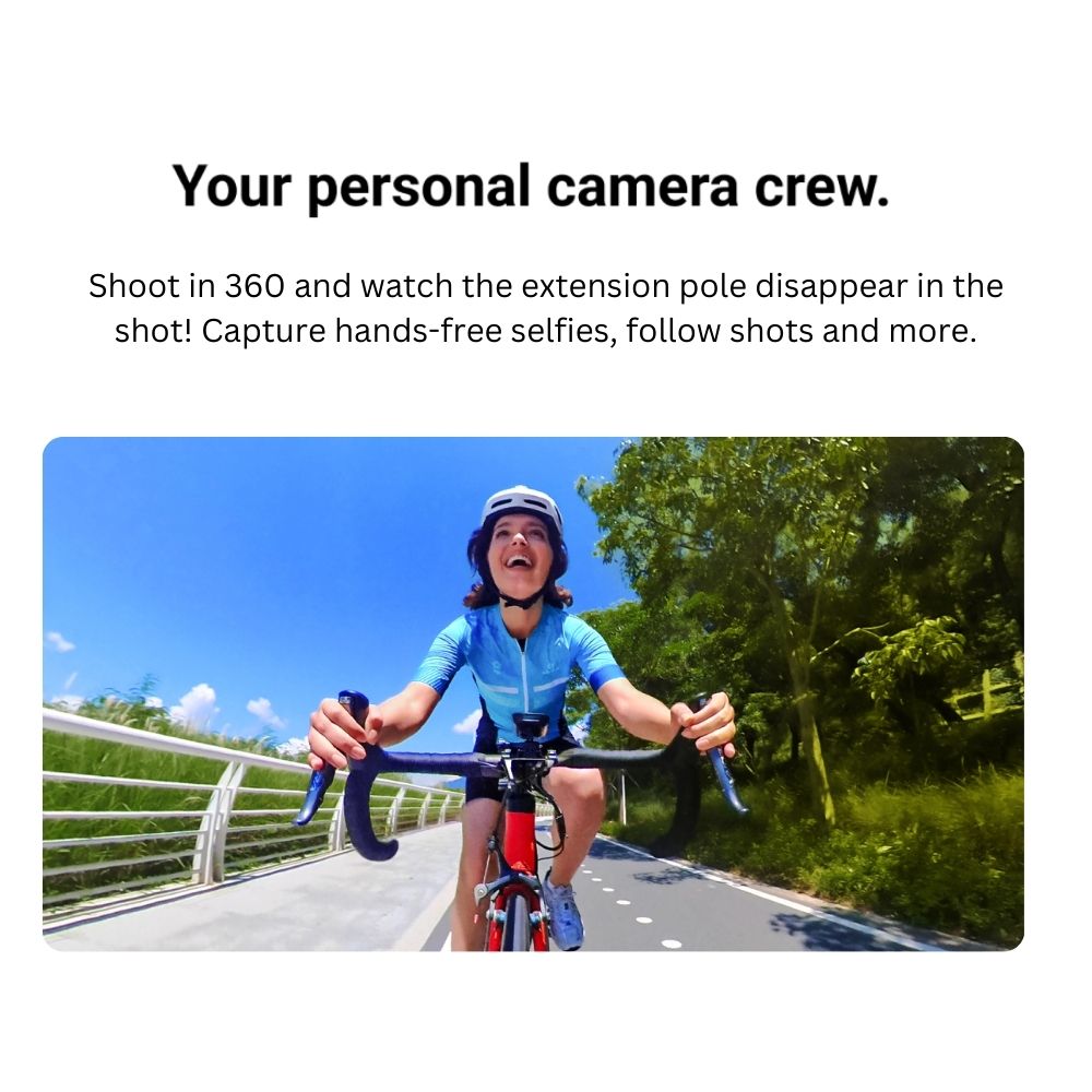 Insta360 Third-Person Bike Handlebar Mount Set for Action Camera with 25cm Carbon Fiber Extension Pole and Clamp Bracket for Bicycle Handle Bar (Road Cycling Only) CINSTAVG